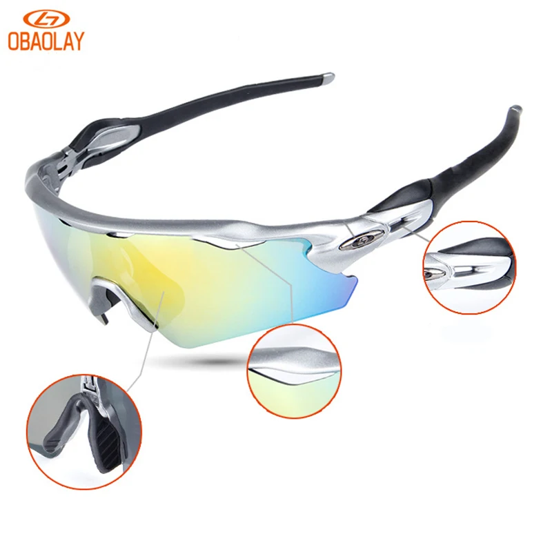 OBAOLAY5 линзы UV400 поляризованные очки для верховой езды, ветрозащитные мужские и женские велосипедные очки, очки для спорта на открытом воздухе, рыбалки, гольфа