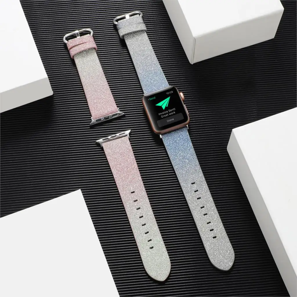 Ремешок для часов apple Watch кожаный ремешок для apple watch кожаный ремешок 44 мм 40 мм 38 мм 42 мм для iwatch 5 4 3 2 1 Аксессуары для ремешка