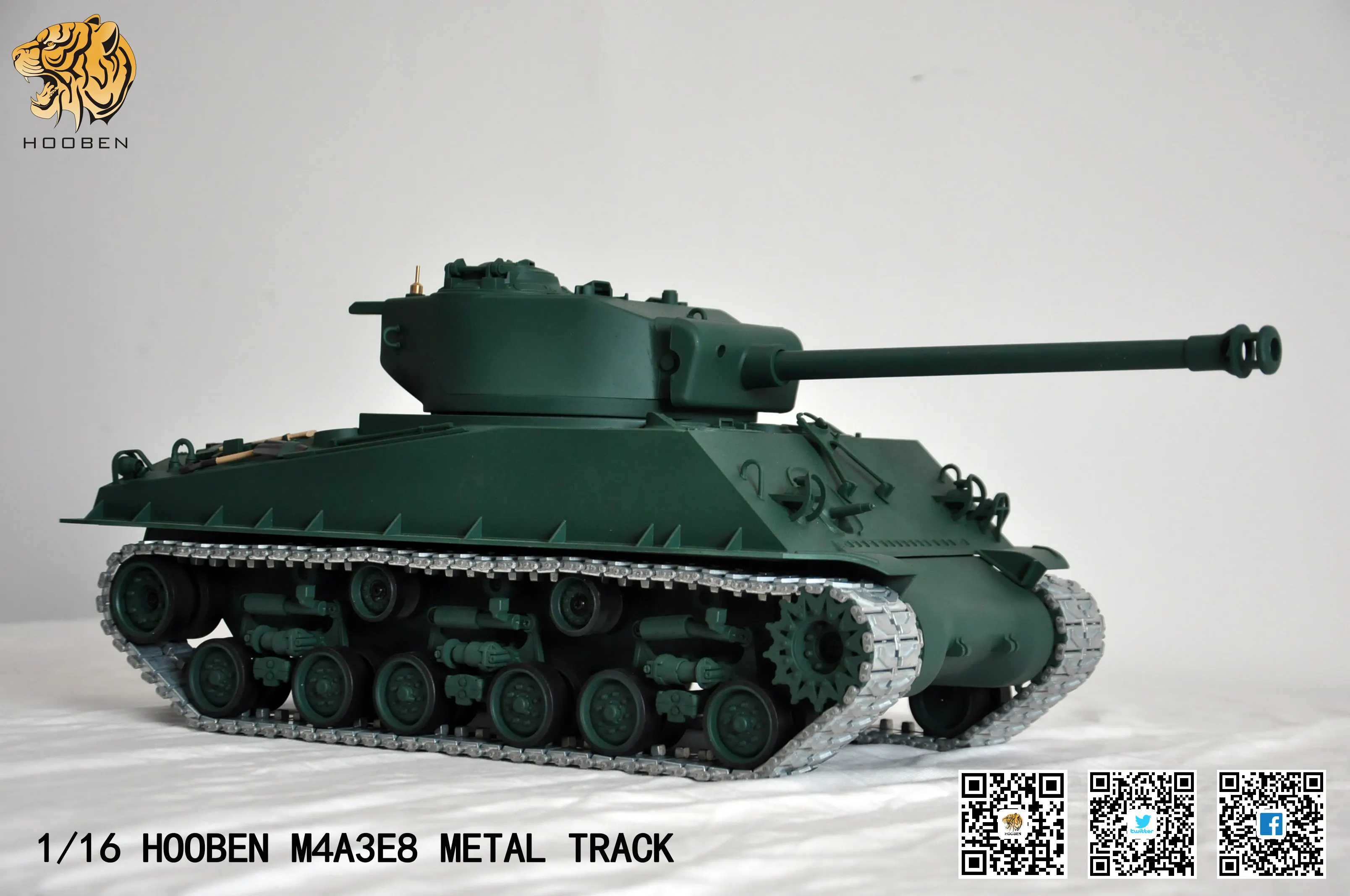 HOOBEN 1/16 US FURY средний танк M4A3E8(HVSS) Шерман легко 8(E8) "легко восемь" 2,4G Радиоуправление полный функции rc Танк РТР