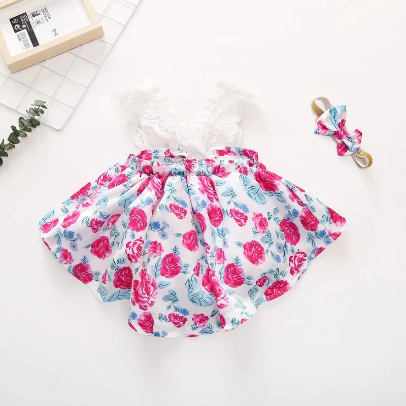 2 предмета, милое летнее платье с цветочным рисунком для маленьких девочек вечерние платья принцессы с фатиновой юбкой и цветочным принтом Сетчатое платье-пачка для маленьких девочек одежда для От 6 месяцев до 4 лет