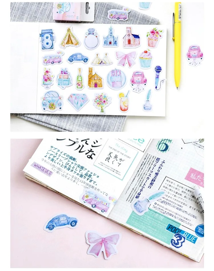 46 шт./упак. Замок принцессы японский наклейки из бумаги васи для детей DIY Скрапбукинг аниме Бумага Тетрадь планировщик@ TZ-95