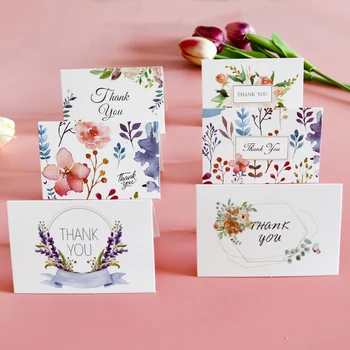 

36sets Floral Cactus Folding Thank you Cards Wedding Birthday Party Invitation Greeting Cards DIY Blank Inside Gift Card Sets