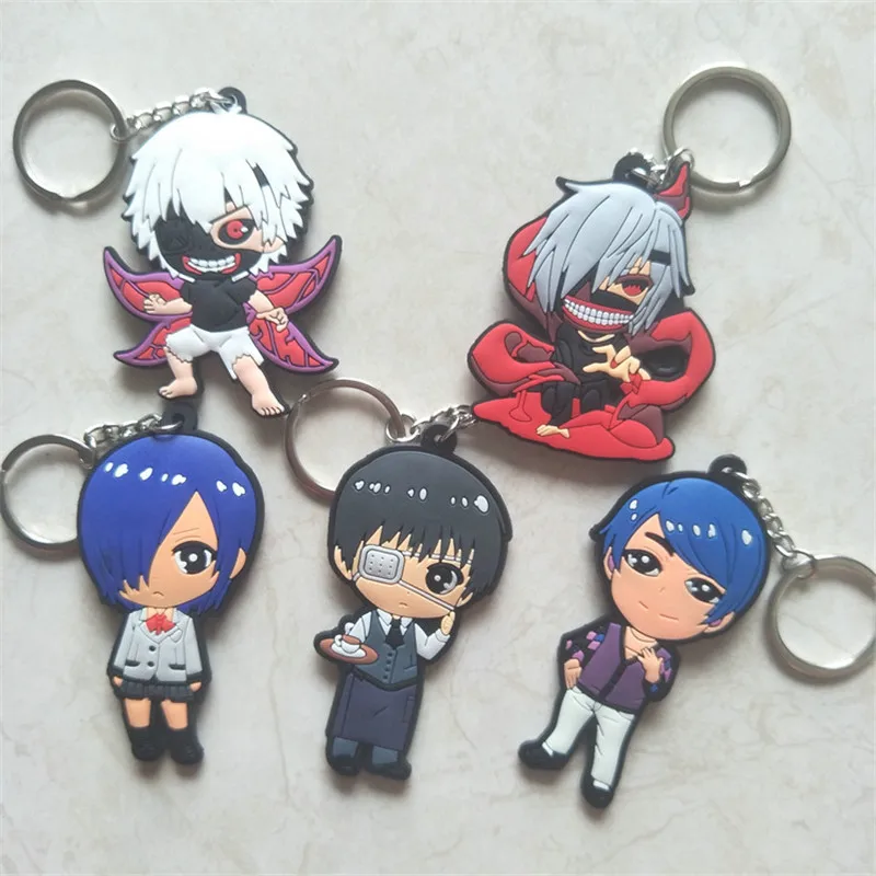 5 шт./лот Аниме Tokyo Ghoul брелок Kaneki Ken Kirishima Touka Rize фигурка ПВХ Подвеска Аксессуары