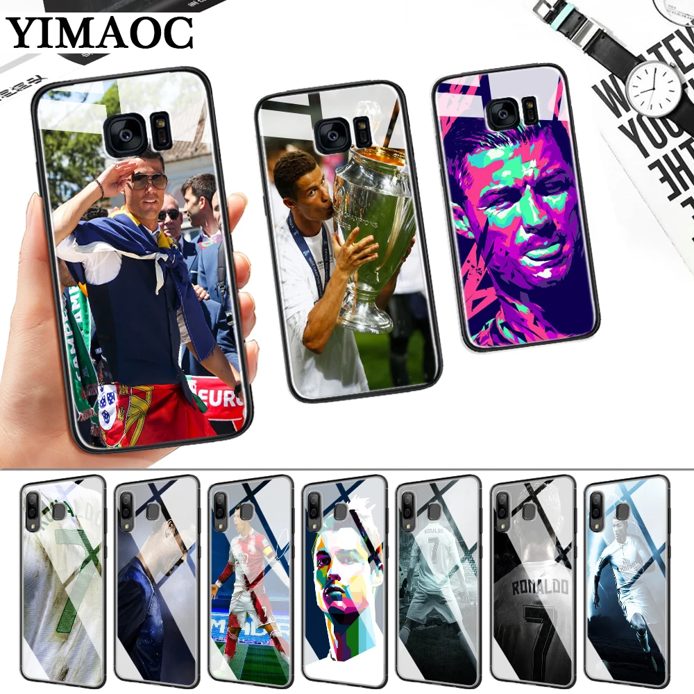 Классный чехол с изображением Криштиану Роналду CR7 Стекло для samsung S7 край S8 S9 S10