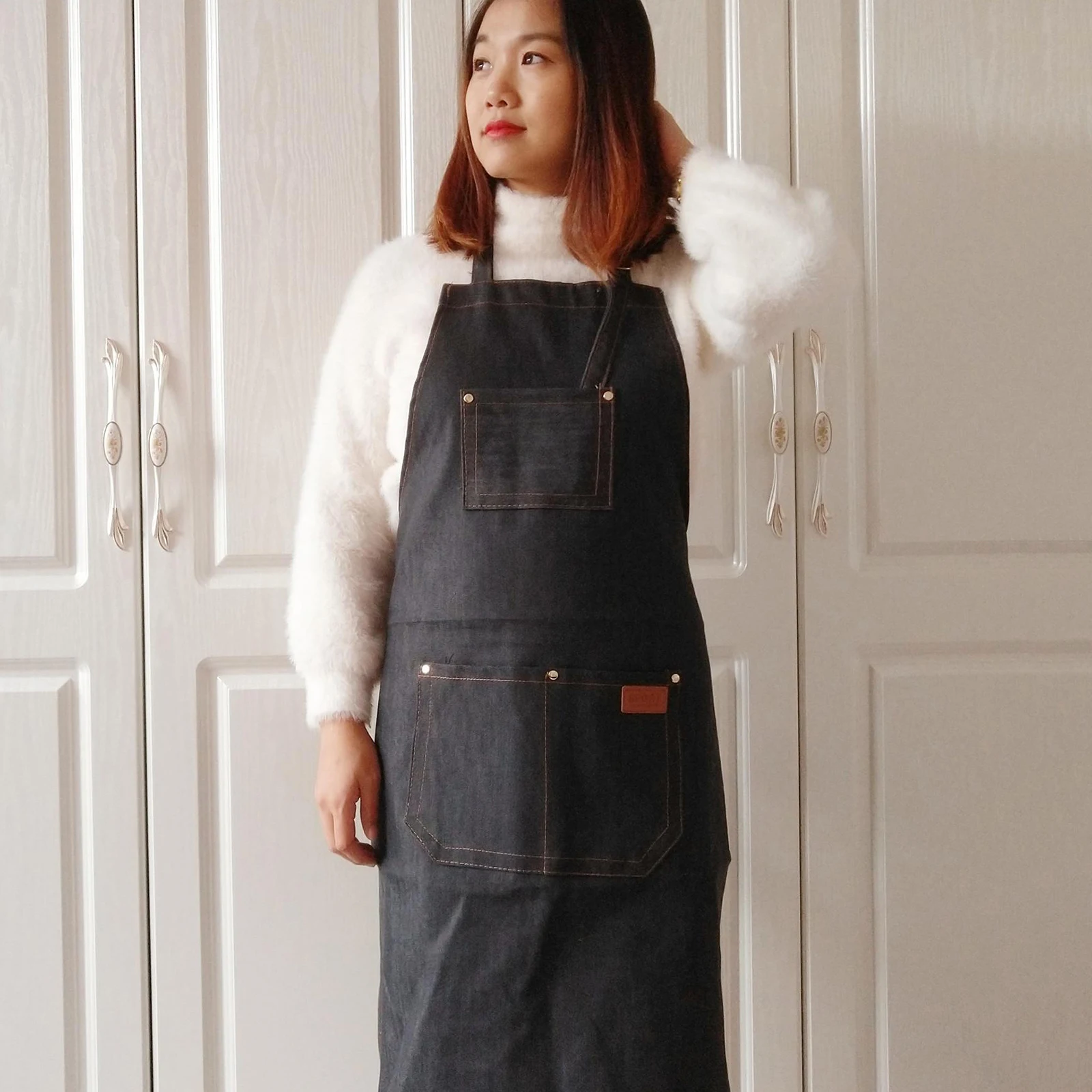 Hair Cutting Dyeing Cape Hairdresser Cloth Hair Styling Accessory Salons Hairdressing Cape for Hair Cutting Apron Denim Barber Hair Cutting Dyeing Cape Hairdresser Cloth Hair Styling Accessory Salons Hairdressing Cape for Hair Cutting Apron Denim Barber