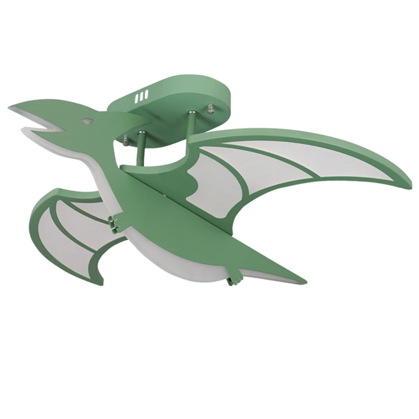 

Cartoon green dinosaur ceiling lights led children's room bedroom lamp boy dimming modern pteron ceiling lamps lighting fixtures