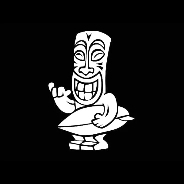 7091Aloha Tiki переводная наклейка для серфинга Цветочные наклейки Автомобильная наклейка Забавный серфинг Гавайи
