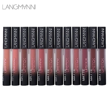 

Langmanni L9704B 1 Set Of 12 Red Plastic Makeup Non-Stick Cup Matte Matte Lip Gloss Set Liquid Lipstick Waterproof Moisturizing