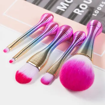 

5pcs/set mini makeup brush set Loose Foundation Eyeshadow Lip Brush Make-Up Brushes Tools Professional Mermaid Face Makeup Brush