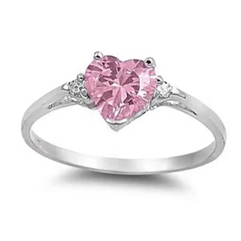 8 Очаровательное женское кольцо в форме сердца 1.85ct розового цвета, размер 6-10, романтические свадебные ювелирные изделия - Размер кольца: 8