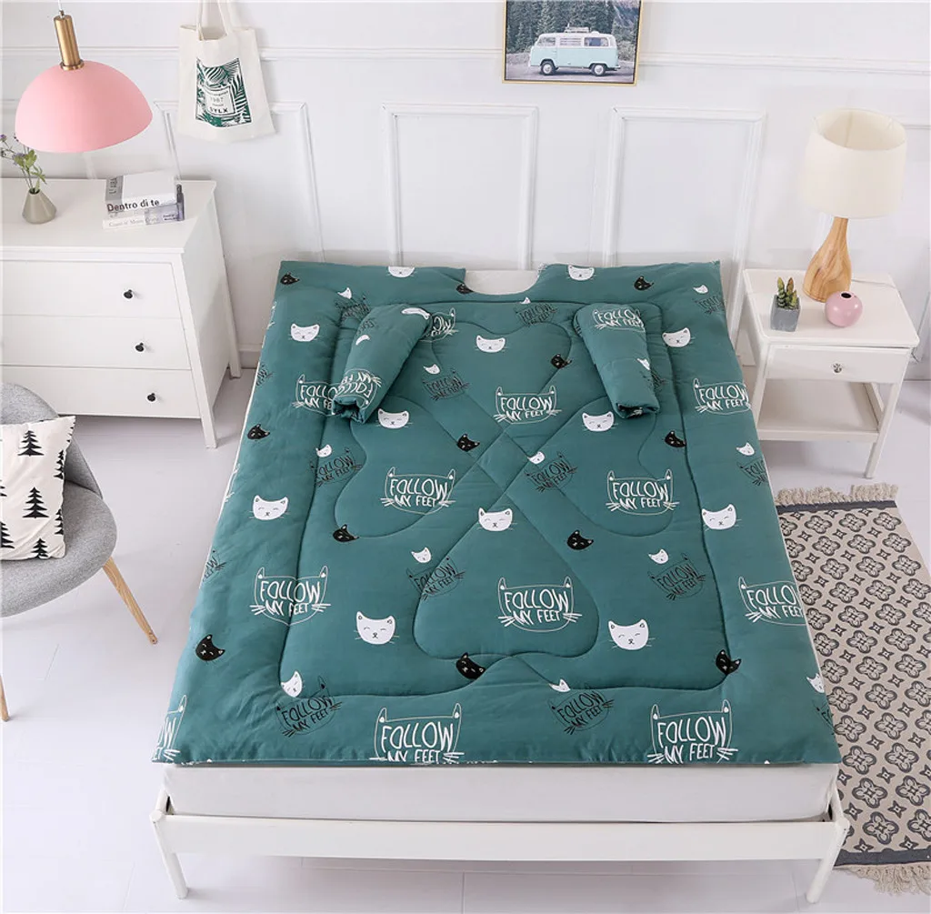 Winter Lazy Quilt With Sleeves Quilt Winter Warm Thickened Washed Quilt Blanket Geometry Printed Fashion Modern Lazy Quilt