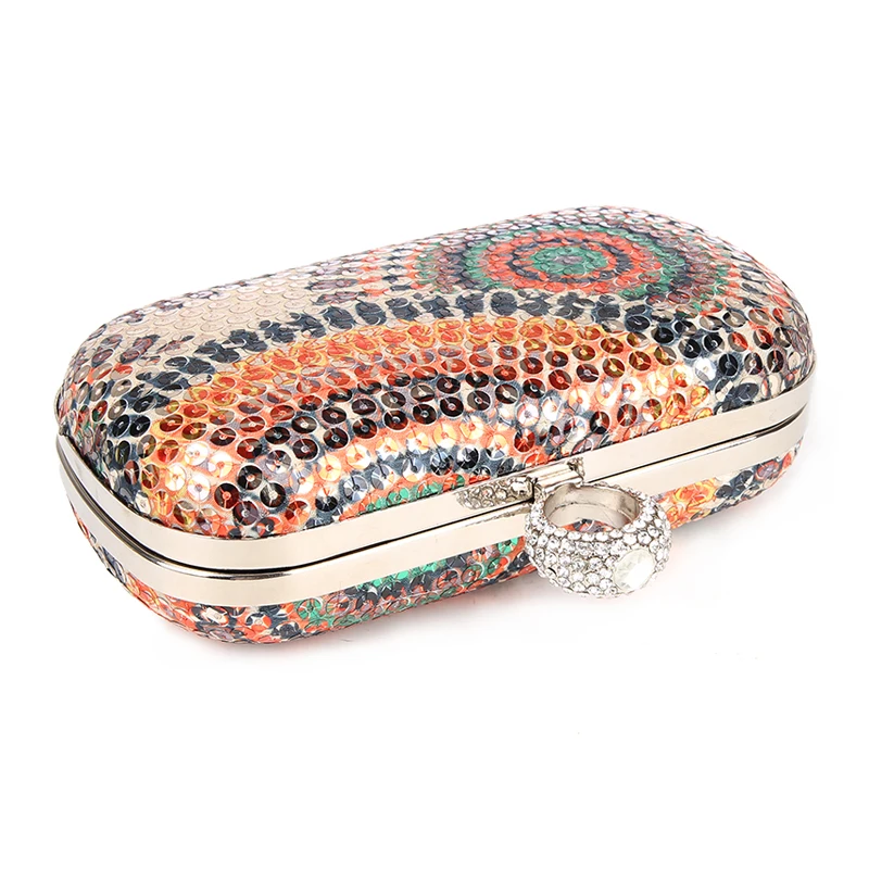 Günstige 2019 hochzeit Kleid Tasche Frauen Kupplung Geldbörsen Knuckle Ringe Pailletten Abend Tasche Partei Braut Brieftasche Tag Kupplung Strass Make Up Tasche