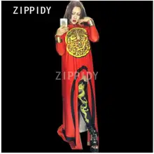 Сексуальный комплект одежды с принтом красного цвета для женщин, костюм с накидкой, комплект с сапогами для ночного клуба, для празднования сцены, женская одежда для танцевального шоу