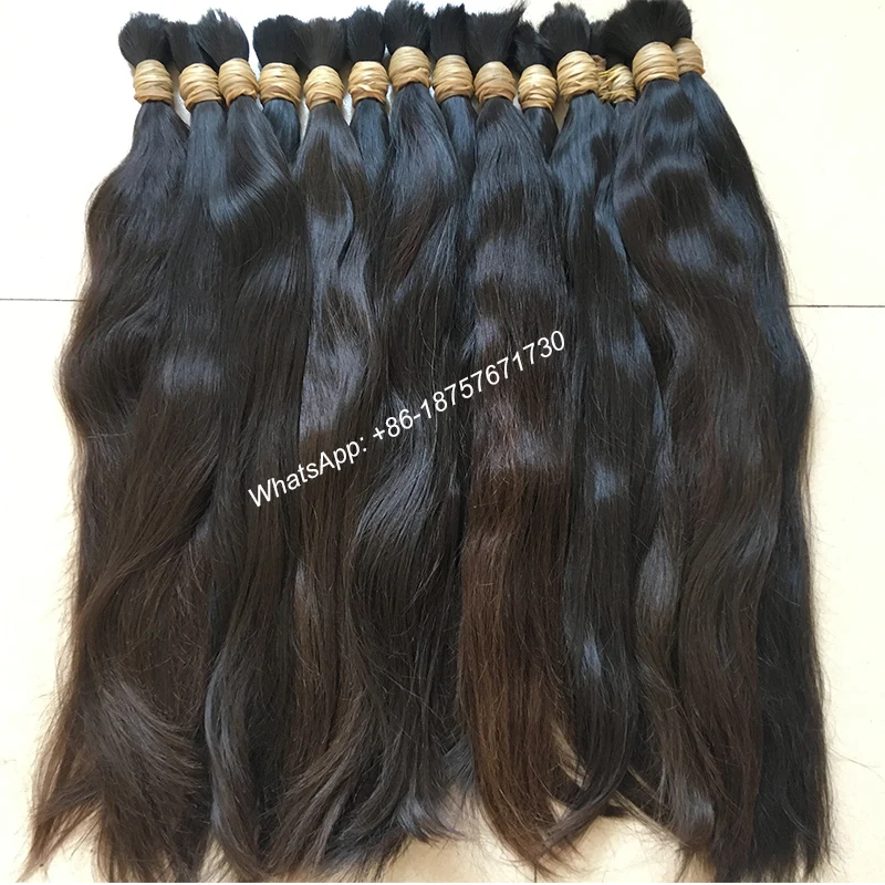 Precio Especial Cabello humano Natural Remy de 18 "-36", mechones de pelo trenzado, cabello humano Natural a granel, 1 kg/paquete, venta al por mayor mlKkRBjlL