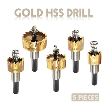 

5 Pcs 16-30mm HSS High Speed Steel Hole Saw Set Metal Drilling Cut Tool Sheet Metal Reamer+5 Wrenches