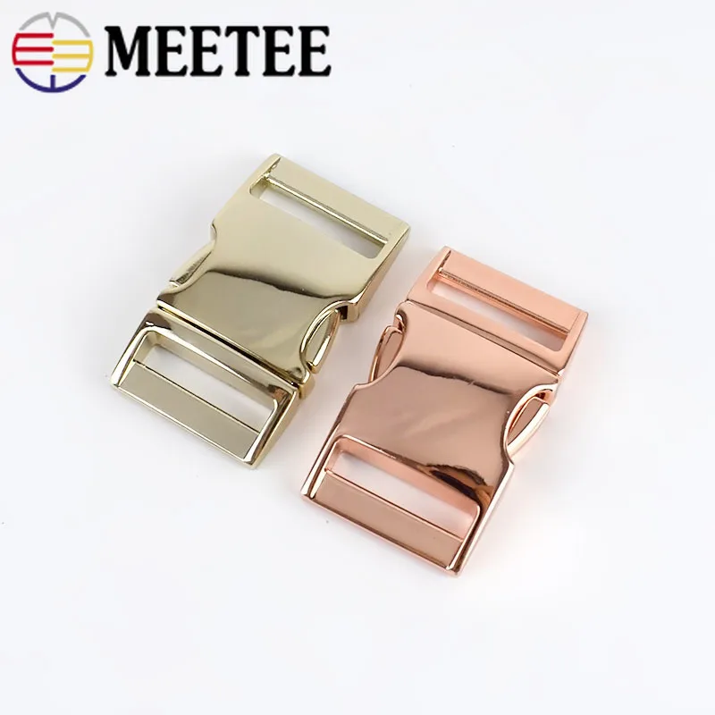 Meetee 2 шт. металлическая изогнутая Боковая Пряжка для 25 мм лямки Рюкзак Сумка багажный крюк ремень DIY Аксессуары AP518