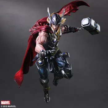 

27cm Marvel Figurines Play Arts Kai Thor Assembly Action Figures Super Movable Joints Face Change Superhero Pvc Collectible Toys