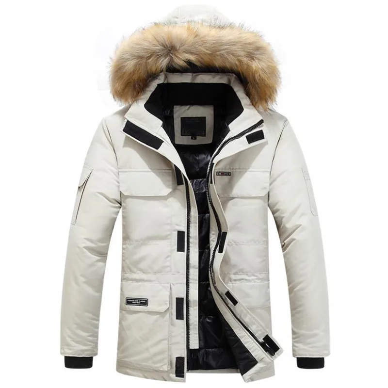 Men's winter jacket warm thick cotton Multi-pocket hooded jacket casual fashion large size men's Down jacket coat M-6XL