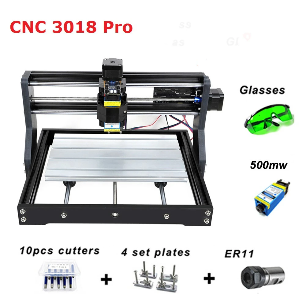 CNC 3018 PRO лазерный гравер древесины ЧПУ маршрутизатор машина GRBL ER11 Хобби DIY гравировальный станок для дерева PCB ПВХ Мини CNC3018 гравер