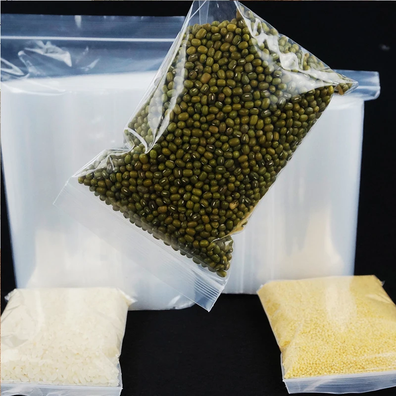 100 шт./пакет Ziplock мешки 4 провода прозрачная упаковка для хранения продуктов сумки небольшой замок типа молния поли сумки Вакуумный пакет для хранения вещей