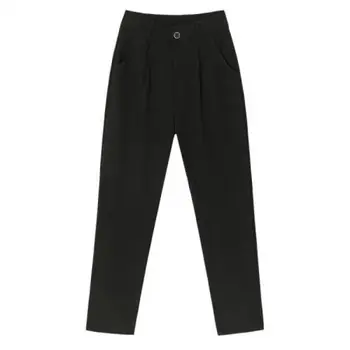 

Fashion Women Casual Chiffon Plus Size Black Haren Pants 2020 Spring Autumn New Woman High Waist Slim Straight Casual Pants