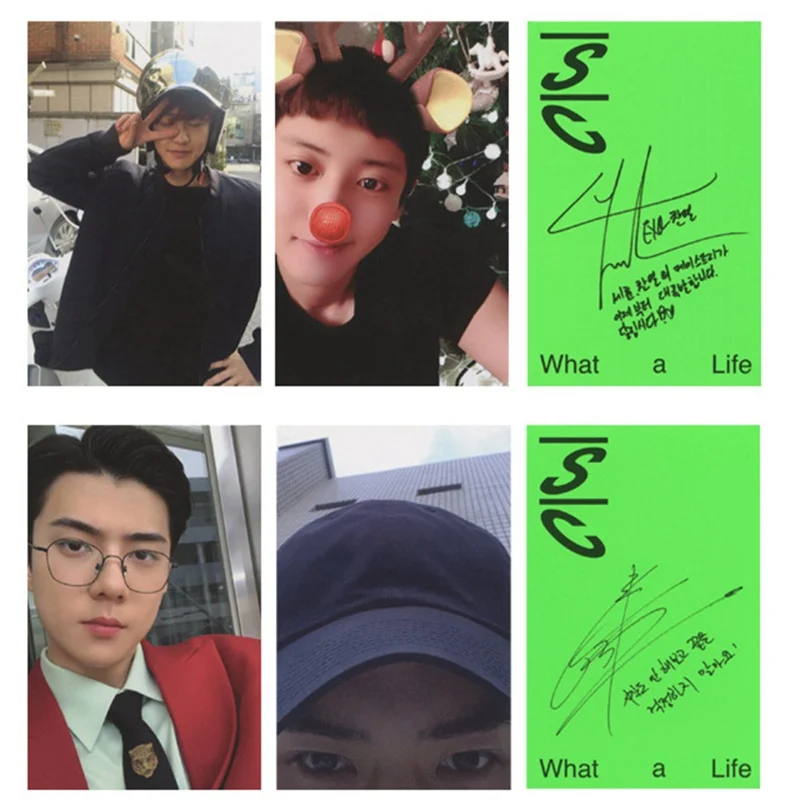 GR 4 шт./компл. экзо CHANYEOL SEHUN самодельные Бумага ЛОМО карта фото плакат HD Фотокарта вентиляторы коллекция подарков - Цвет: GR
