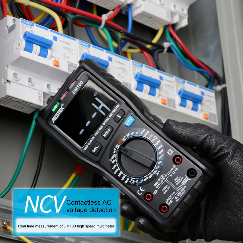MESTEK DM100 Цифровой мультиметр высокоскоростной T-Rms NCV температура Multimetro анти-сжигание предохранитель сигнализации мультиметры(без батареи