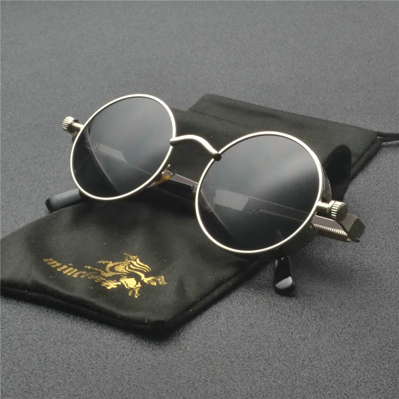 MINCL винтажные Круглые Солнцезащитные очки для женщин Модные металлические солнцезащитные очки для мужчин маленькие панковские Солнцезащитные очки Мужские зеркальные UV400 NX
