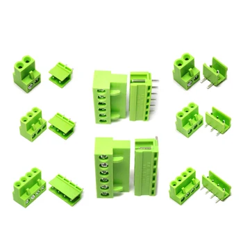 

10PCS HT5.08mm connector 2P 3P 4P 5P 6P 7P 8P straight foot / curved pin connector plug + terminal block