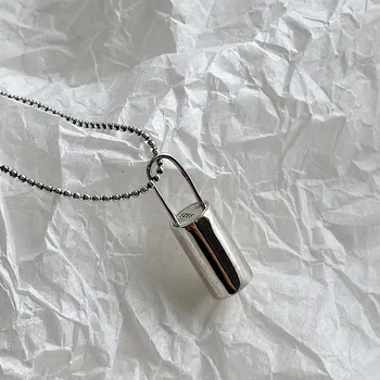 

Europe and America 925 pure silver secret couple necklace cold wind simple ins small crowd chic Hong Kong wind net red