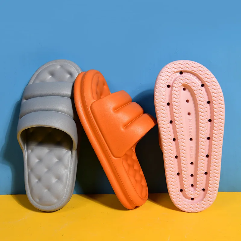 Non Slip Slippers Soft Slippers Eva Slippers WOTTE EVA Hole Leaking Slippers Men Women Anti-slip Indoor Home Soft Slippers Household Bath Sandals