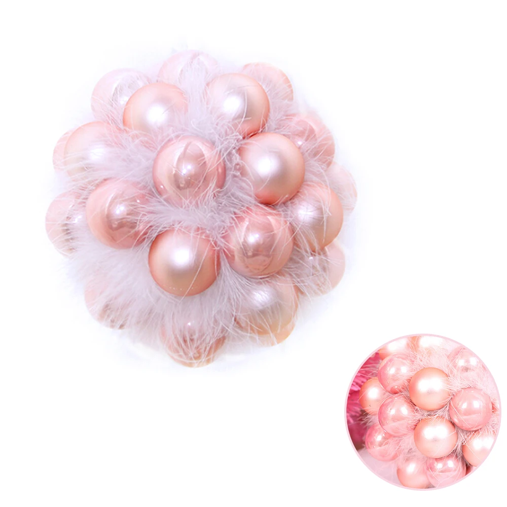 Pink Christmas Feather Hanging Pendants Decorations Crafts New Year Ornaments Festival Party Decorations Christmas Decor - Color: Pink