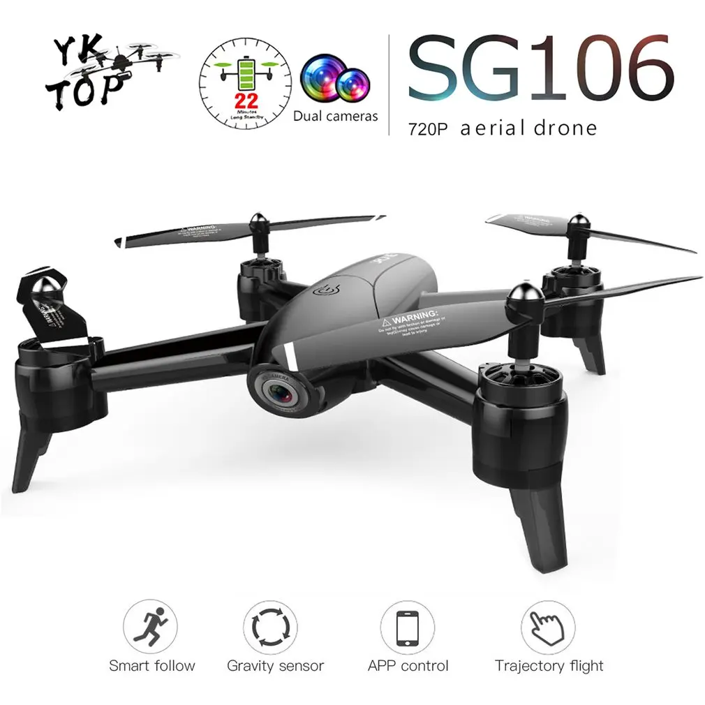 

SG106 RC Drone with 720P HD Camera FPV WiFi Real Time Aerial Video RC Quadcopter Aircraft Helicopter RC Drone with 2/3 Batteries