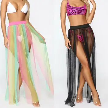 

New 2020 Summer Women Sexy Swimwear Bikini Cover Up Beach Maxi Wrap Skirt Sarong Pareo Dress