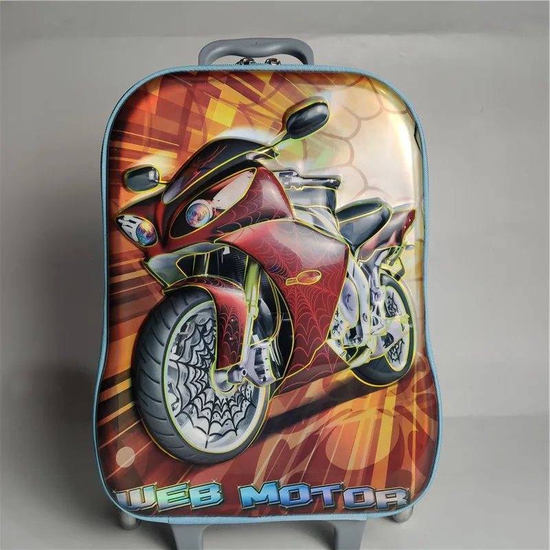 Maleta para niños en 3D, mochila para niños, mochila para niñas, mochila Multicolor para niños, con ruedas y ruedas, 5 colores - 4