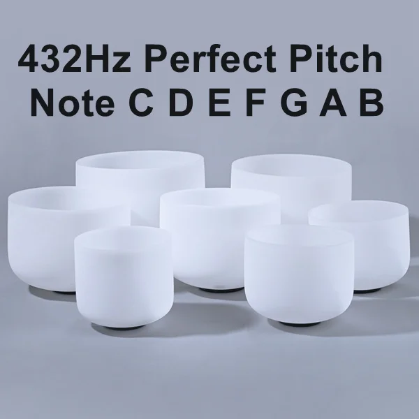 432Hz Perfect Pitch CVNC чакра Note Набор из 7 шт "-14" C D E F G A B матовая кварцевая Поющая чаша - Цвет: 432Hz Perfect Pitch