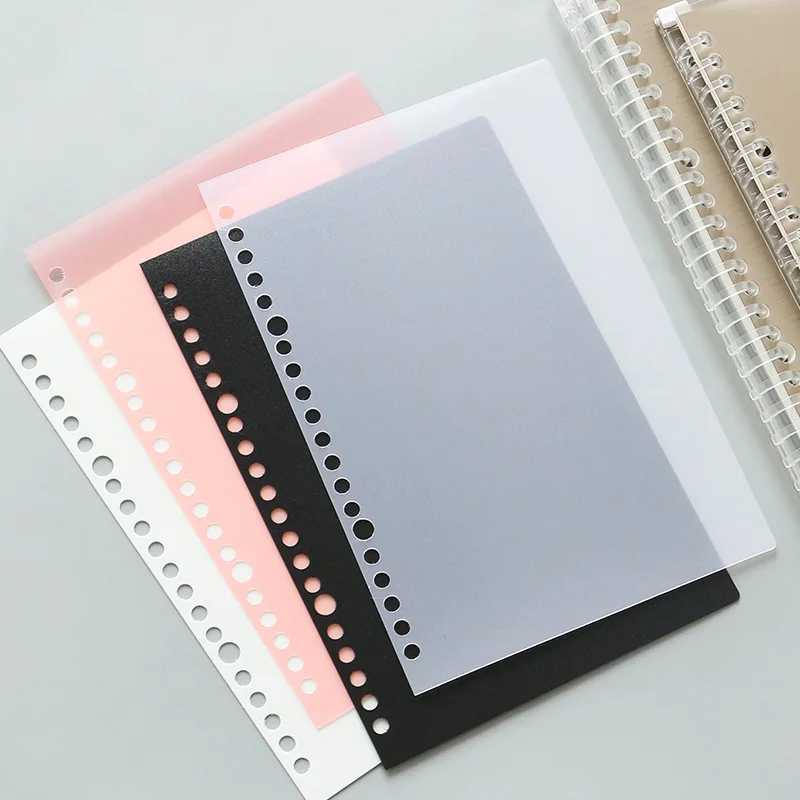 

A5/B5 20/26 Hole Binder Circle PP Matte Notebook Spiral Binder Index Separator Page Dividers Diary Book Sticker Stationery