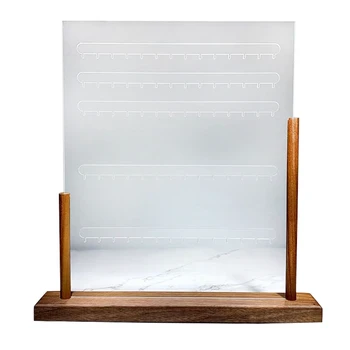 

Natural Wooden Acrylic Jewelry Organizer Display Rack Earrings Bracelet Rack Display Stand