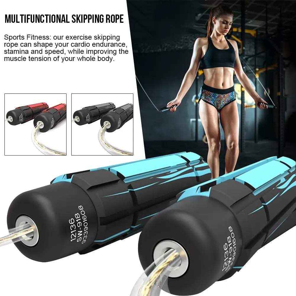 Skipping Rope Tangle-Free With Ball Bearings Rapid Speed Jump Rope Cable Memory Foam Handles Ideal For Training Endurance Gym