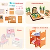 1/12 Forest Animal Family Simulation Mini Girl Home Toy House 1:12 Forest Hut Mini Kids Villa ABS Kitchen Hut 2