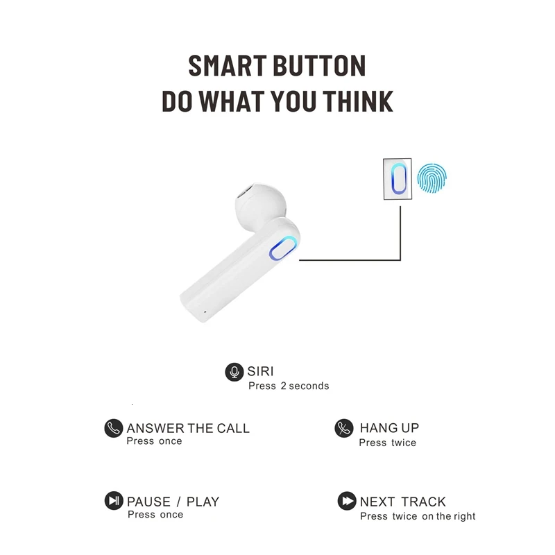 TWS Bluetooth 5,0, беспроводные наушники, мини наушники, спортивные стерео наушники для смартфона, Bluetooth наушники