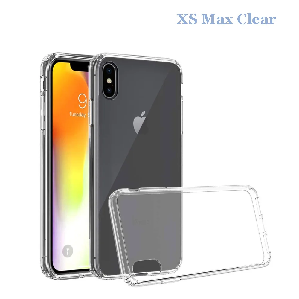 XS Max Clear MOSISO чехлы для телефонов iphone Xs Max, выпуск 6,5 дюймов, ТПУ Рамка, поглощающая падение, оболочка, чехол для iphone XR, мягкая задняя крышка - Цвет: XS Max Clear