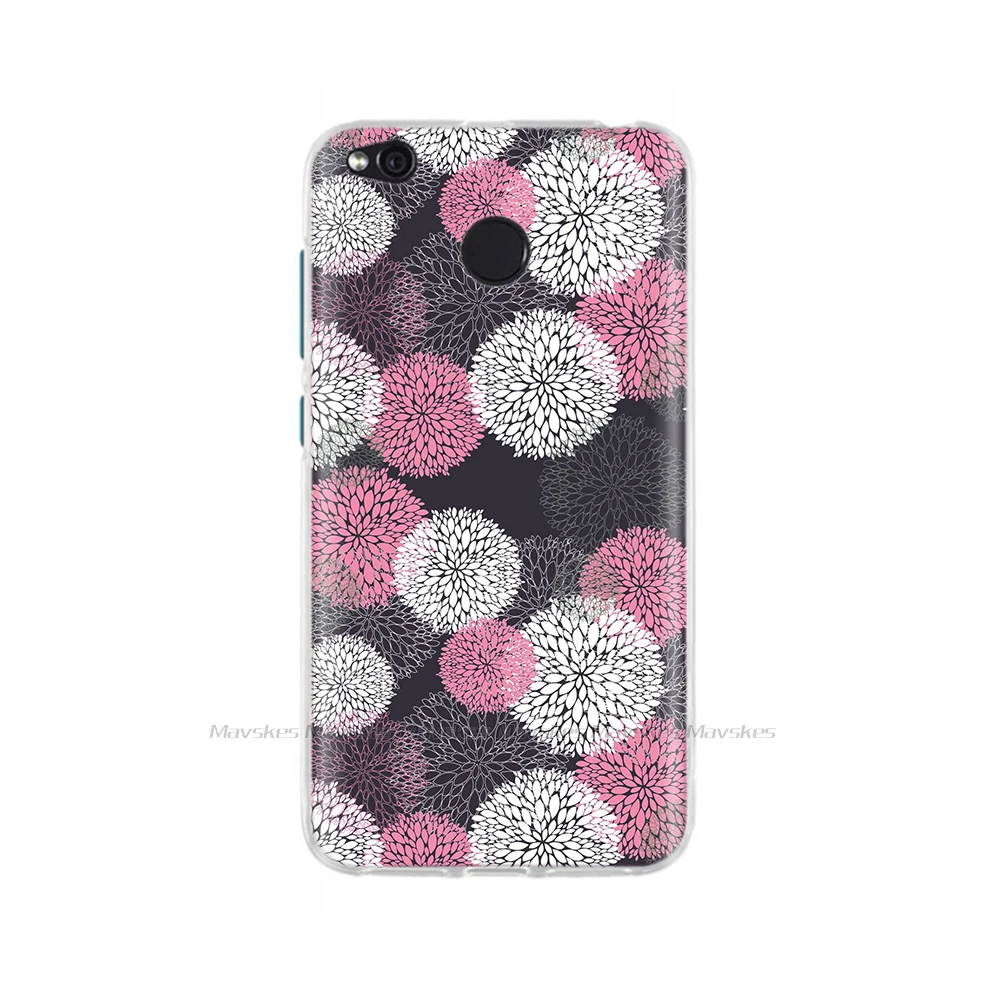 For Xiaomi Redmi 4X Case Silicone Soft Back Cover Case For Xiaomi Redmi 4X Redmi4x 4 X Case TPU Flowers Phone Case Coque Fundas xiaomi leather case handle Cases For Xiaomi