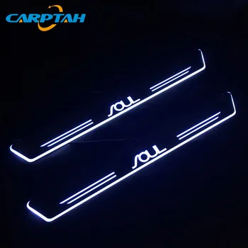 

CARPTAH Trim Pedal Car Exterior Parts LED Door Sill Scuff Plate Pathway Dynamic Streamer light For Kia Soul 2009 - 2018 2019