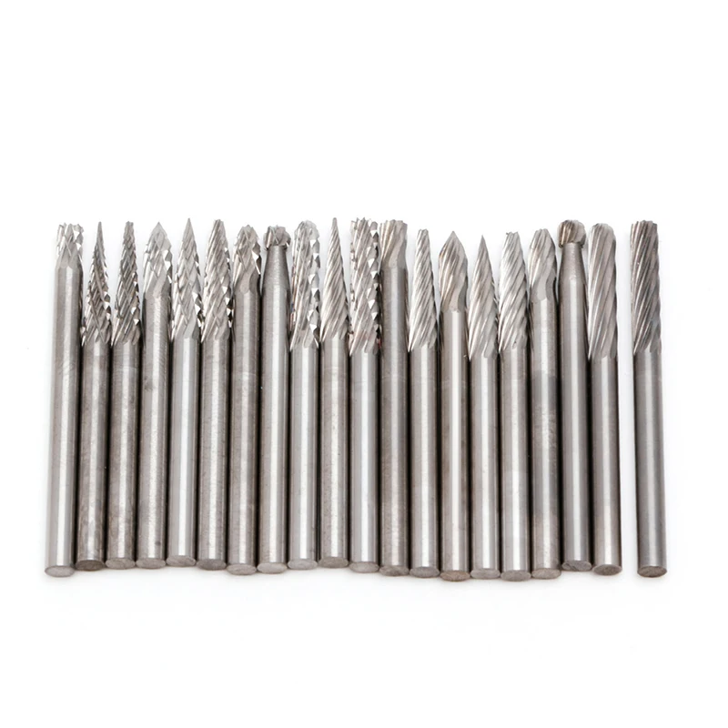 Drop Ship New 20Pcs 1/8" 3mm Tungsten Carbide Cutter Rotary Burr Set CNC Engraving Bit Set