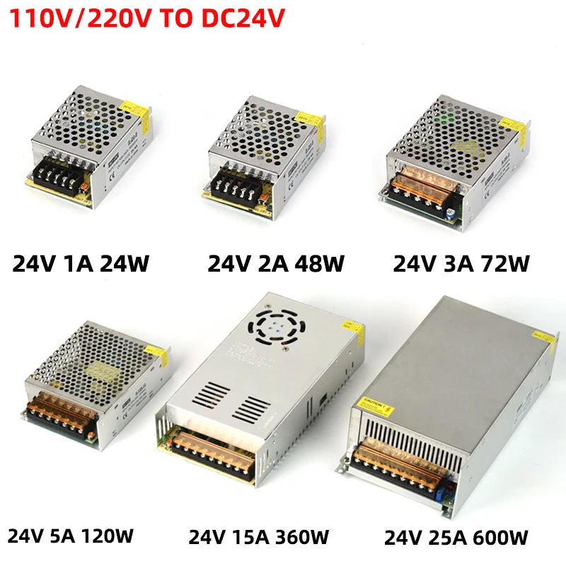 Импульсный источник питания 110 В/220 В до 5 в 12 В 24 в 48 в Светодиодный источник питания CCTV/Светодиодная лента AC в DC источник питания адаптер