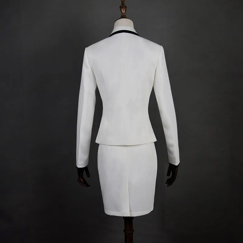 2019 autumn banquet dress women's suit solid color button skirt deep V-neck long sleeve elegant slim tight work skirt