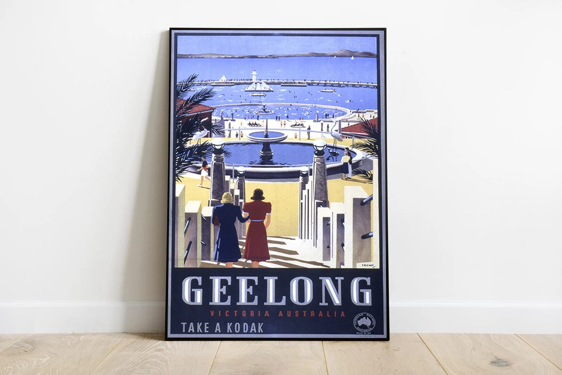 geelong, australia, geelong travel poster, geelong poster, geelong
