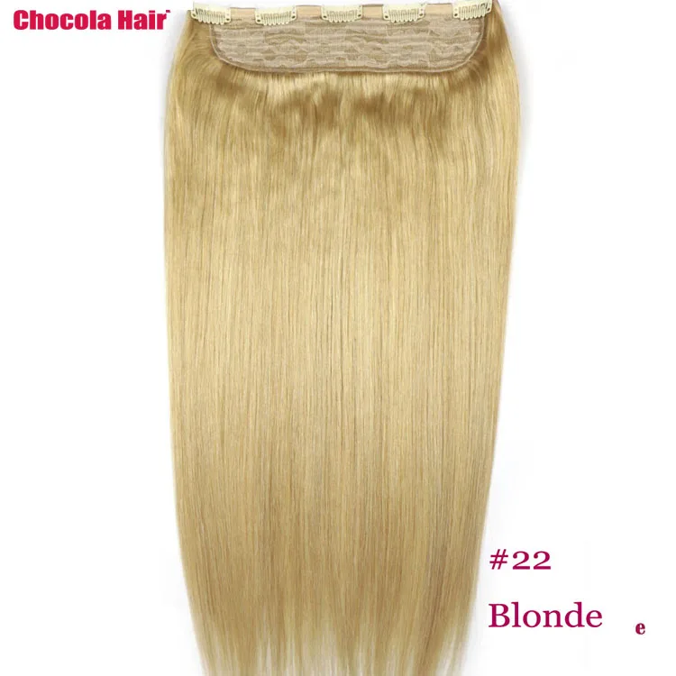 Chocala Hair 1"-28" Искусственные волосы одинаковой направленности волос 1 шт. набор 140 г натуральные бразильские прямые волосы шт зажим для наращивания человеческих волос - Цвет: #22