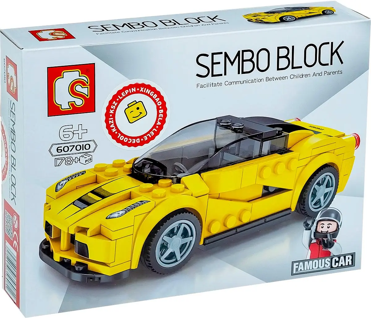 Sembo 607010 yellow Ferrari - LaFerrari designer from the series AIDS Champions machines | Игрушки и хобби
